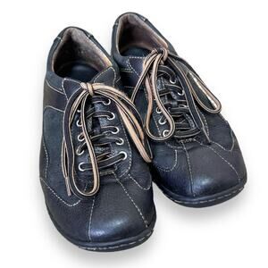 Born Hawkeye Black Leather Lace Up Oxford Shoes Women's Size 7.5